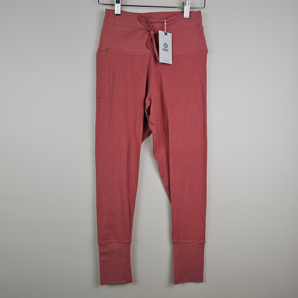 NWT Tasc Legging Women S Canyon Pink Studio Rib 7/8 High Rise Pocket